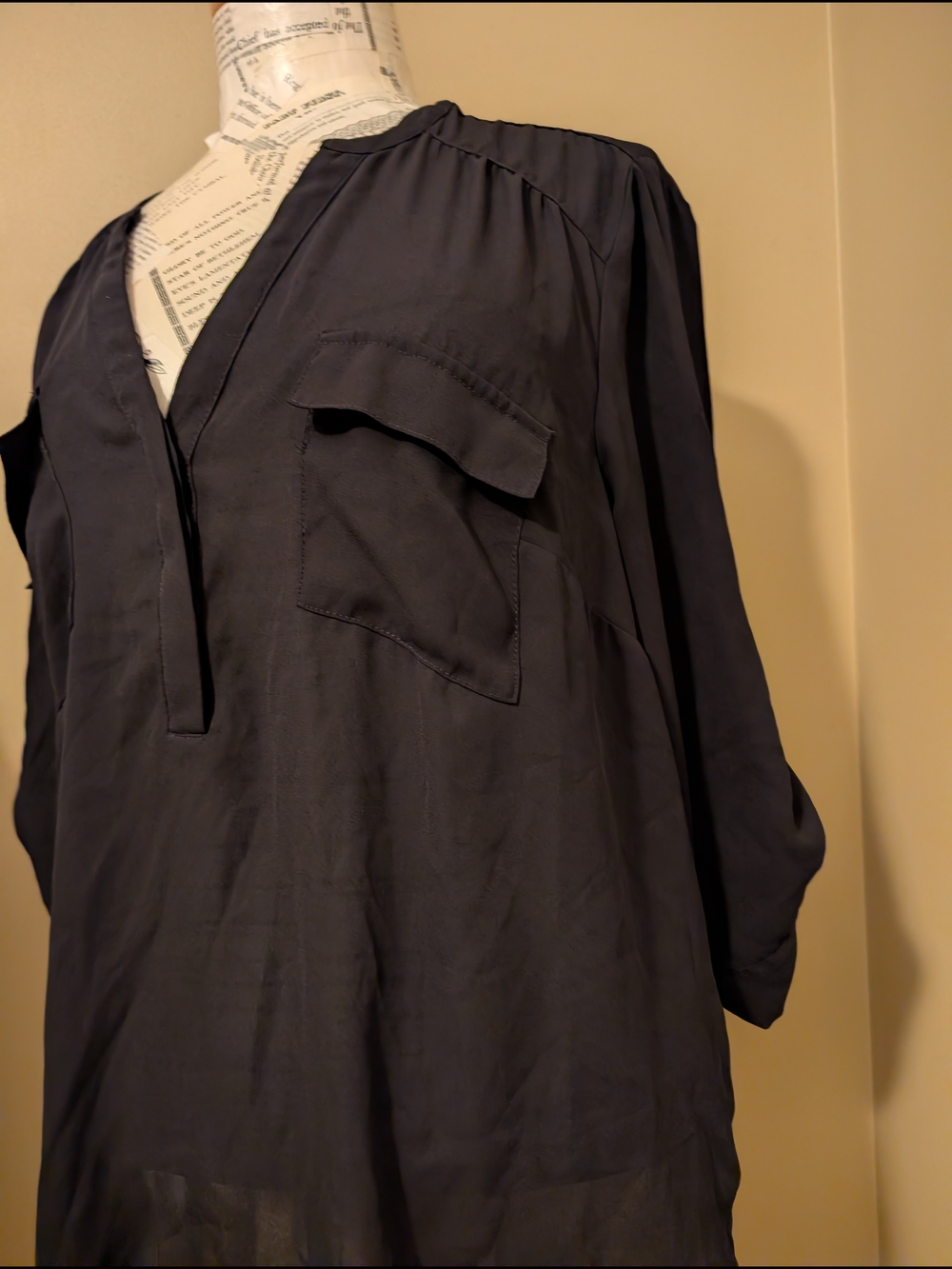 Torrid Harper Black Pullover 3/4 Sleeve Blouse Shirt 0 XL